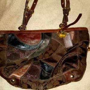 COACH Mosaic Signature Patchwork Shoulder Bag - Br